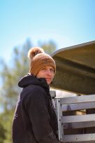 Longhorn Bobble Hat - Biscuit - Lifestyle