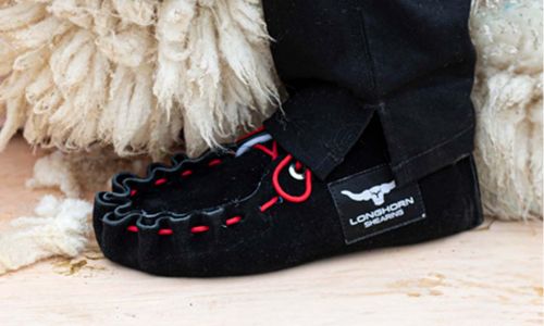 Longhorn Shearing Suede Leather Moccasins 