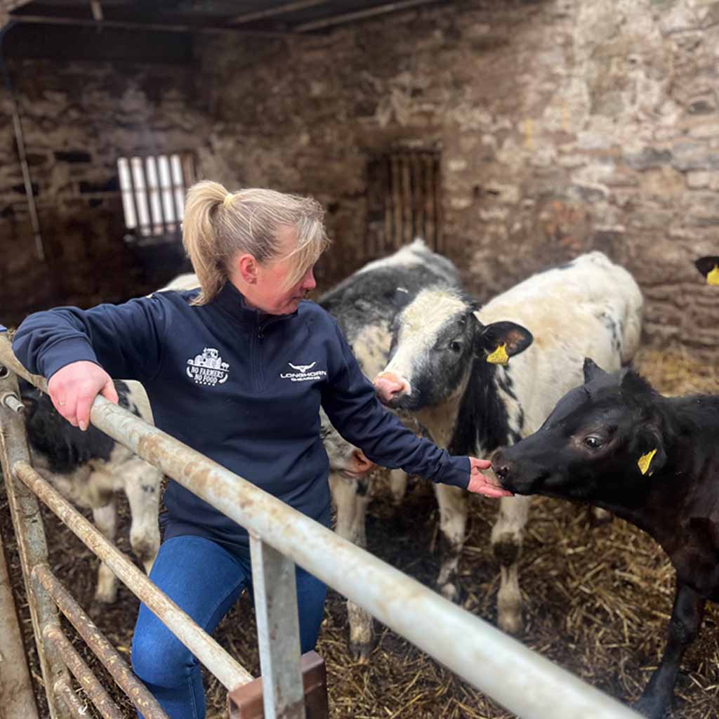 Limited Edition Longhorn 'No Farmers, No Food' Navy 1⁄4 Zip Sweat